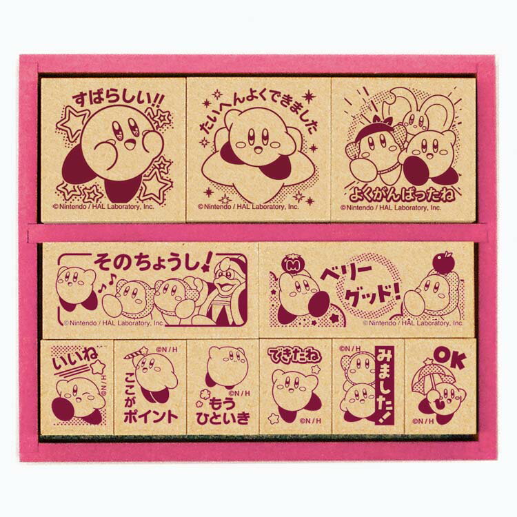 星のカービィ 木製ごほうびスタンプ(星のカービィ) BEV-SDH-128 ［CP-BZ］ 文具 スタンプ ギフト 誕生日 プレゼントのサムネイル