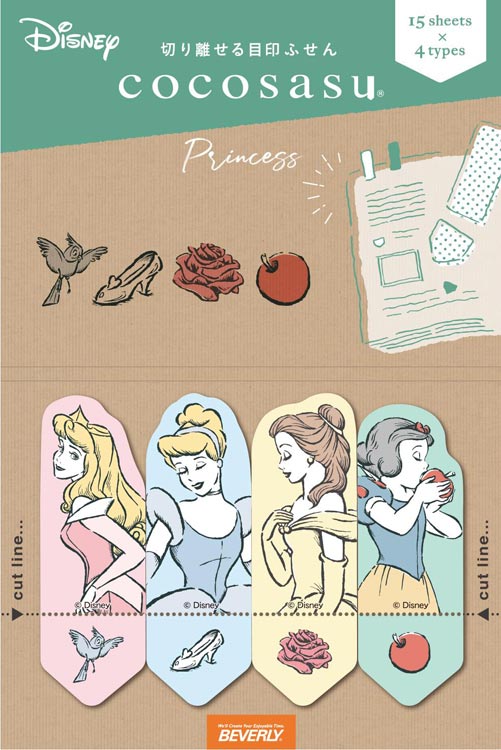 ココサス プリンセス / パステル(ディズニー) BEV-CS-149 文具 付箋 ふせん ギフト 誕生日 プレゼント 誕生日プレゼント