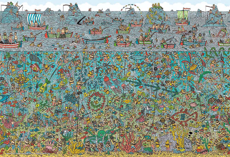 ジグソーパズル Where's Wally？ 深海のダイバー(ウォーリーをさがせ) 1000ピース BEV-M81-731 パズル Puzzle マイクロピース ギフト 誕生日 プレゼント 誕生日プレゼント あす楽対応