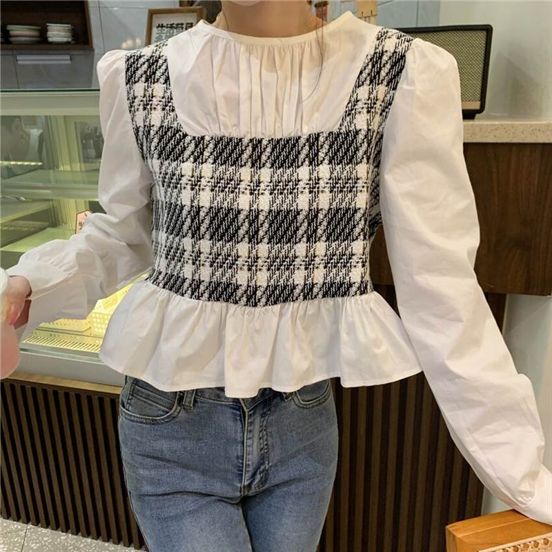 ブラウスシャツトップスプルオーバー...