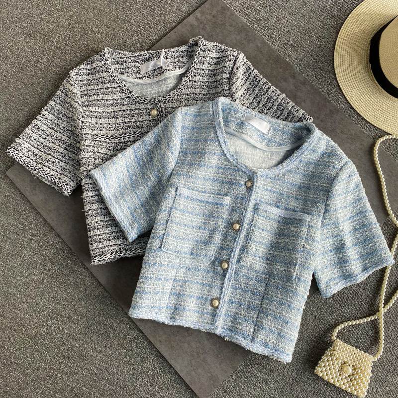 ジャケット アウター 羽織 上着 送料無料 前開き ポケット ボタン 半袖 レディース かわいい 大人可愛..