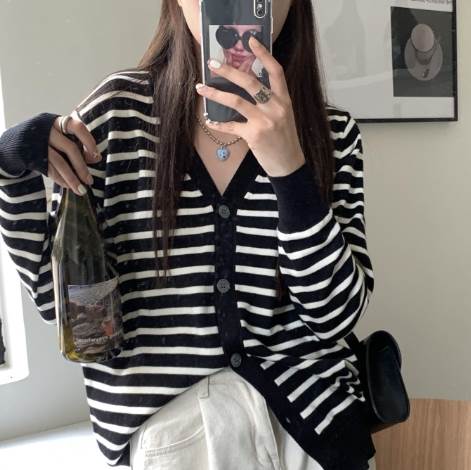 カーディガンセーターニットトップス...