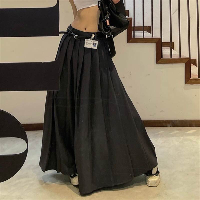 乐天商城 - スカート ロング丈 マキシ丈 プリーツ 送料無料 フレア ベルト 無地 レディース かわいい 大人可愛い きれいめ 上品 こなれ感 シンプル カジュアル 主役級 存在感 個性的 かっこいい クール クラシカル フェミニン デート 学生 OL お出かけ スカート ロングシーズン S M L