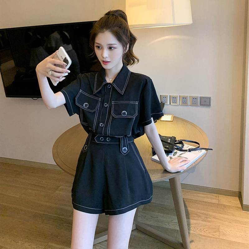 セットアップ シャツ トップス パンツ ボトムス ショート丈 送料無料 半袖 前開き ボタン ウエストゴム レディース かわいい 大人可愛い きれいめ 上品 こなれ感 シンプル カジュアル 主役級 存在感 個性的 ラフ クラシカル デート お出かけ セットアップ L XL 2XL 3XL 4XL