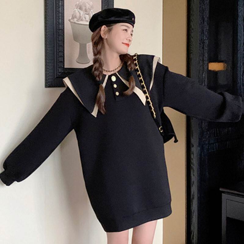 ワンピース スカート ショート丈 ひざ丈 送料無料 襟付き 半袖 パフスリーブ ボタン ゆる レディース かわいい 大人可愛い きれいめ 上品 こなれ感 シンプル カジュアル 主役級 存在感 個性的 モダン フェミニン デート お出かけ モノトーン ワンピース ブラック M L XL 2XL