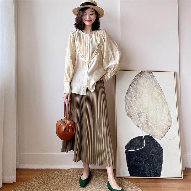 スカート ロング丈 プリーツ 送料無料 ウエストゴム レディース かわいい 大人可愛い きれいめ 上品 こなれ感 シンプル カジュアル 主役級 存在感 個性的 楽ちん エレガント モダン フェミニン デート 学生 OL ママ お出かけ スカート グレー ベージュ ブラック フリーサイズ