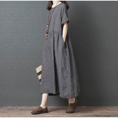 ワンピース ロング丈 半袖 クルーネック 前開き ボタン リラックス かわいい 大人可愛い きれいめ シンプル カジュアル上品 おしゃれ 大人可愛い 大人女子 こなれ感 ラブリー ガーリー ママ マタニティ 普段使い ワンピース ダークグレー ライトグレー M L XL 2XL送料無料