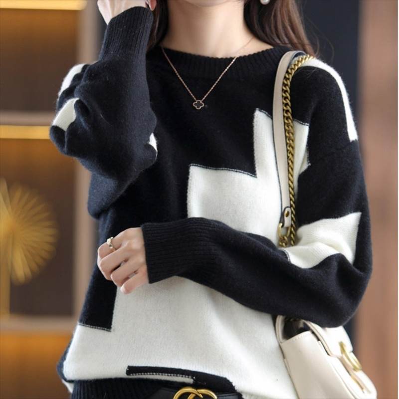 乐天商城 - トップス セーター ショート丈 長袖 ラウンドネック ストレート かわいい 大人可愛い きれいめ シンプル カジュアル 大人 上品 おしゃれ かっこいい レトロ 大人女子 こなれ感 ラフ ガーリー モード系 エレガント 白 キャメルセーター M L XL 2XL 3XL 4XL 5XL 6XL 送料無料