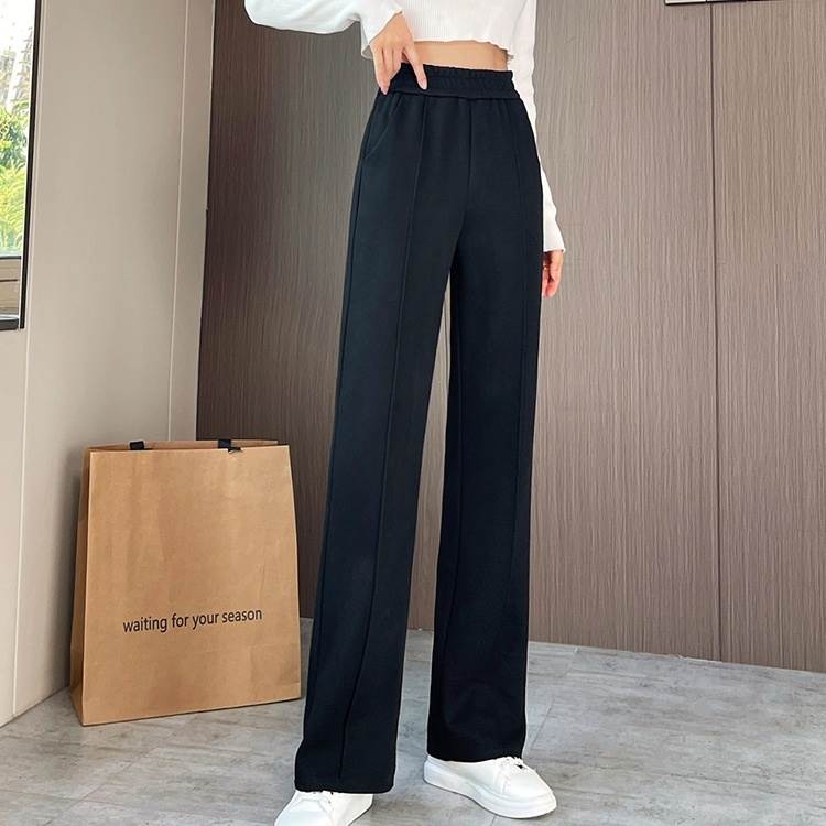 乐天商城 - ボトムス パンツ ワイド ストレート ロング丈 ポケット ウエストゴム 伸縮性 かわいい 大人可愛い シンプル カジュアル おしゃれ レトロ 大人女子 こなれ感 ラフ ガーリー ルーズ モード系 モダン 抜け感 楽ちん 暖かい 黒 ピンク 灰色 パンツ S M L XL 2XL 3XL 送料無料