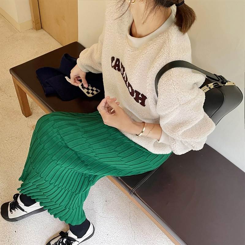 乐天商城 - ボトムス スカート ニット タイト ミモレ丈 マーメイド ウエストゴム 伸縮性 かわいい 大人可愛い きれいめ シンプル カジュアル 大人 上品 おしゃれ 大人女子 こなれ感 ラフ ガーリー ルーズ モード系 エレガント秋 冬 無地 スカート S M L XL ベージュ 緑 黒 送料無料