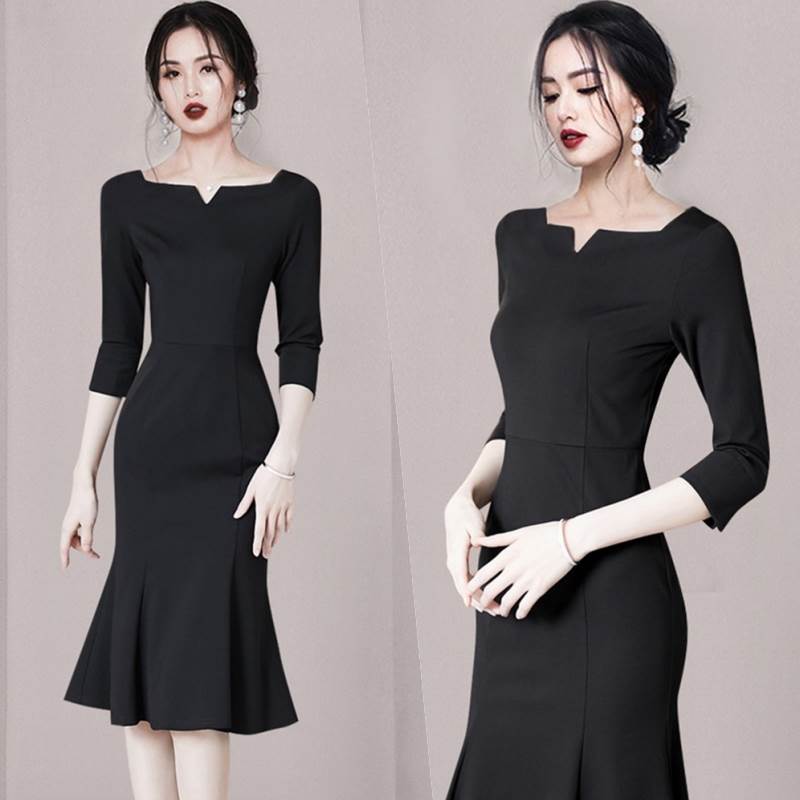 ワンピーススカートひざ丈ドレス送料...