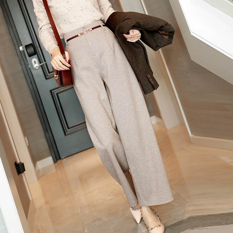 Rakuten - ボトムス パンツ アンクル丈 ストレート ワイド ベルト ポケット ハイウエスト タック 送料無料 個性的 S M L XL 2XL オートミール 大人可愛い きれいめ シンプル 大人 上品 おしゃれ かっこいい 大人女子 こなれ感 ラフ モダン フォーマル パンツ 無地 春 秋 冬 レディース