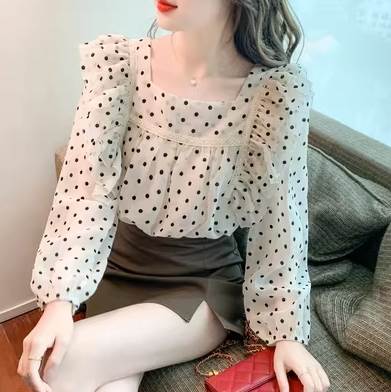 トップスブラウスプルオーバー長袖ス...