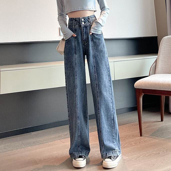 ボトムス パンツ デニム ロング丈 ストレート ワイド ハイウエスト 送料無料 個性的 26 27 28 29 30 かわいい 大人可愛い きれいめ シンプル カジュアル 大人 おしゃれ かっこいい 大人女子 こなれ感 ラフ メンズライク ボーイッシュ デニム 無地 春 夏 秋 冬 レディース