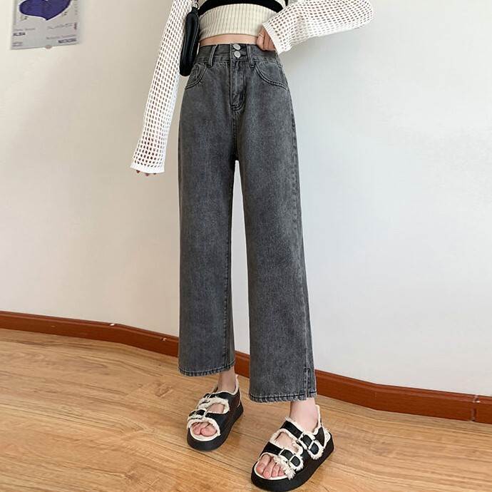 Other - ボトムス パンツ デニム 9分丈 ストレート ワイド ハイウエスト ポケット 送料無料 個性的 小さいサイズ XXS XS S M L XL かわいい 大人可愛い きれいめ シンプル カジュアル 大人 おしゃれ かっこいい 大人女子 メンズライク ボーイッシュ デニム 無地 春 夏 レディース