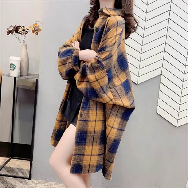 トップスシャツ上着ミディアム丈長袖...