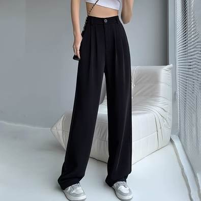 乐天商城 - ボトムス パンツ ロング丈 ハイウエスト タック ストレート 送料無料 個性的 XS S M L XL 2XL 白 黒 茶 かわいい 大人可愛い きれいめ シンプル カジュアル 大人 上品 おしゃれ 大人女子 こなれ感 かっこいい マニッシュ エレガント パンツ 無地 春 夏 秋 冬 レディース