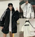 アウター ジャケット ビックシルエット ジャンパー 上着 ウィンドブレーカー M L XL 2XL 3XL 長袖 ドロップショルダー ストレート 切り替えデザイン フード付き ファスナー ポケット 大人 シンプル カジュアル おしゃれ 送料無料 個性的 アウター 大人女子 こなれ感 ラフ