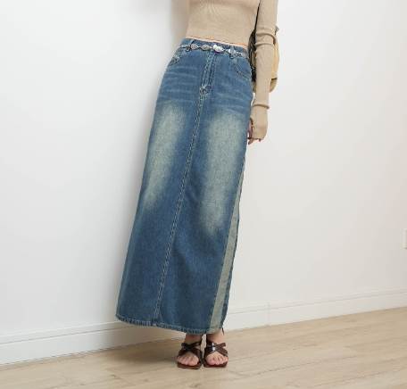 乐天商城 - スカート デニムスカート タイト デザイン 美ライン ニュアンス スリット レイヤード S M L ヴィンテージ風 デニム かわいい 大人可愛い きれいめ シンプル カジュアル 大人 おしゃれ 大人女子 こなれ感 ラブリー 送料無料 個性的 スカート キュート ガーリー エレガント
