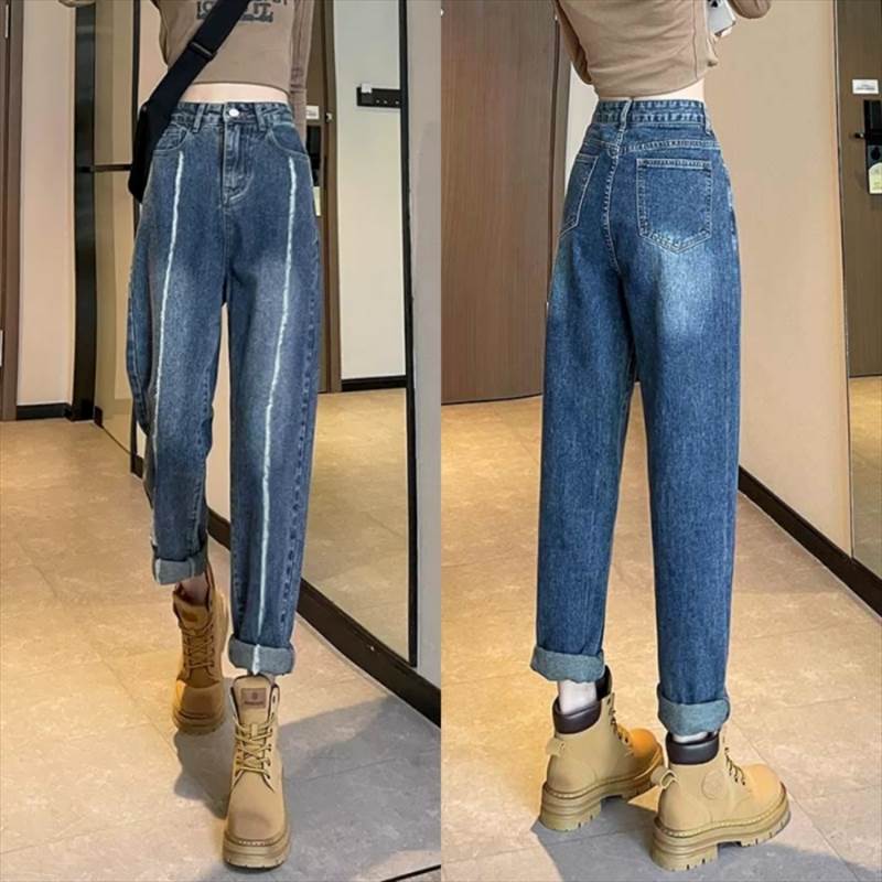 Other - ボトムス パンツ ズボン デニムパンツ Gパン 9分丈 ダメージ ハイウエスト デニム かわいい 大人可愛い シンプル かっこいい メンズライク マニッシュ ボーイッシュ ストリート カジュアル こなれ感 ヴィンテージ おしゃれ ボトムス 青 送料無料 個性的 XS S M L XL 2XL