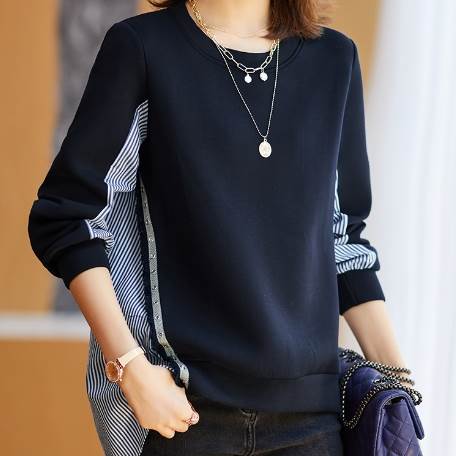 乐天商城 - トップス ブラウス カットソー 袖あり 長袖 アシンメトリー ライン ニュアンス レイヤード リラックス かわいい 大人可愛い きれいめ シンプル カジュアル 大人 上品 おしゃれ 大人女子 こなれ感 ラブリー キュート ガーリー トップス M L XL 2XL 3XL 4XL 送料無料 個性的