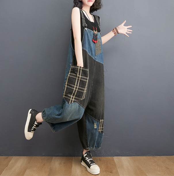 オーバーオール サロペット デザイン オーバーサイズ 美ライン レイヤード ポケット リブ ヴィンテージ風 異素材MIX ダメージ加工 リメイク風 リラックス かわいい 大人可愛い きれいめ M L XL 2XL シンプル カジュアル 大人 上品 サロペット おしゃれ 送料無料 個性的