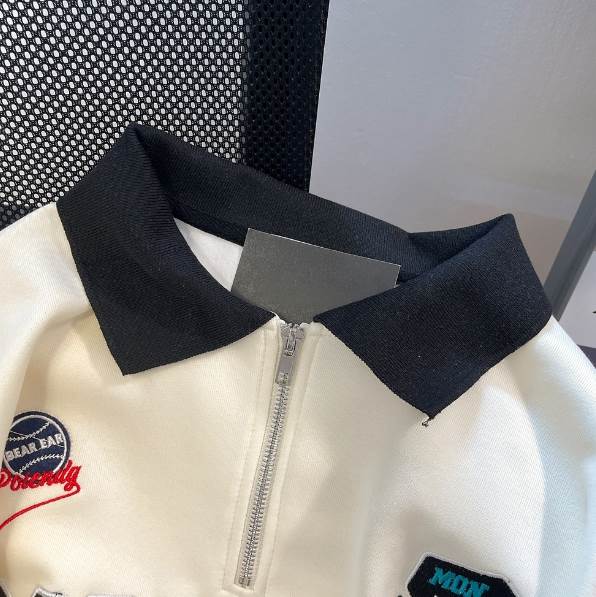 トップス プルオーバー ポロシャツ 袖あり 長袖 襟付き シャツカラー デザイン オーバーサイズ M L XL 2XL ビッグシルエット 美ライン ハーフジップ ニュアンス カレッジ ヴィンテージ風 かわいい 大人可愛い きれいめ 送料無料個性的トップス シンプル カジュアル おしゃれ