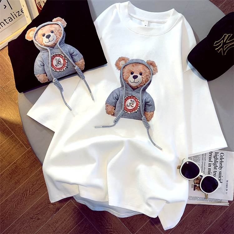 Garments - トップス Tシャツ ビッグT ミディアム丈 ミドル丈 半袖 ラウンドネック M L XL 2XL ワイド プルオーバー 綿 部屋着 かわいい シンプル カジュアル おしゃれ かっこいい レトロ 大人可愛い 大人女子 こなれ感 ラフ 送料無料 個性的 トップス マニッシュ キュート プリント