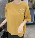 トップス Tシャツ ビッグT ミディアム丈 ミドル丈 半袖 M L XL 2XL ラウンドネック ワイド プルオーバー 綿 ポリエステル かわいい シンプル カジュアル おしゃれ レトロ こなれ感 ラフ マニッシュ スポーティー キュート ルーズ 送料無料 個性的 トップス プリント 春 夏(4)