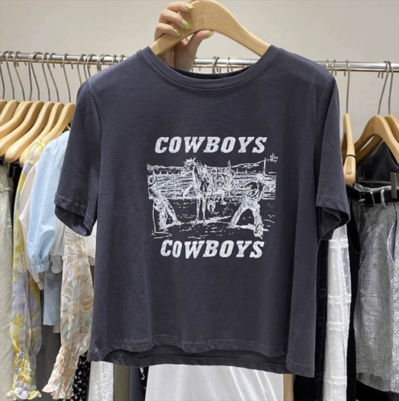 Garments - トップス Tシャツ ミディアム丈 ミドル丈 半袖 M L XL 2XL ラウンドネック ワイド プルオーバー 綿 シンプル カジュアル おしゃれ かっこいい こなれ感 ラフ メンズライク マニッシュ ボーイッシュ スポーティー ルーズ プリント 送料無料 個性的 トップス 春 夏 レディース