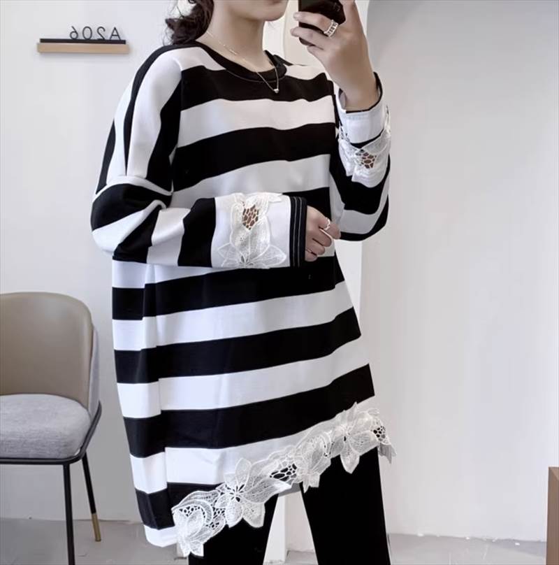 トップスカットソーミディアム丈ミド...