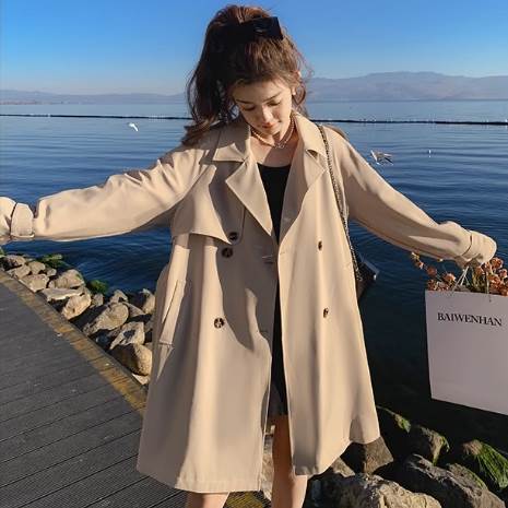 アウター ジャケット コート ウィンドブレーカー ウィンドコート トレンチコート 無地 ポロカラー ストレート 通勤 シングルブレスト ..