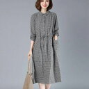 ワンピース シャツワンピース ミモレ丈 襟付き シャツカラー ウエストリボン ボタン 美ライン M L XL 2XL ニュアンス ロマンチック リラックス かわいい きれいめ シンプル おしゃれ