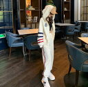 セットアップ パーカー スウェット ジョガーパンツ S M L XL 2XL オーバーサイズ ビッグシルエット ウエストゴム ニュアンス エアリー ラインデザイン 伸縮性 スタイルアップ リラックス かわいい 大人可愛い 送料無料 個性的 セットアップ きれいめ シンプル カジュアル