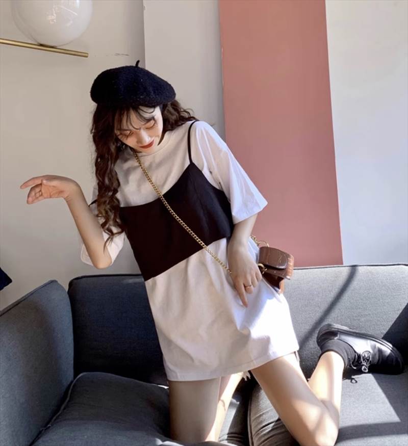 Tシャツ アンサンブル トップス ビスチェ 送料無料 カットソー 半袖 5分袖 プルオ...