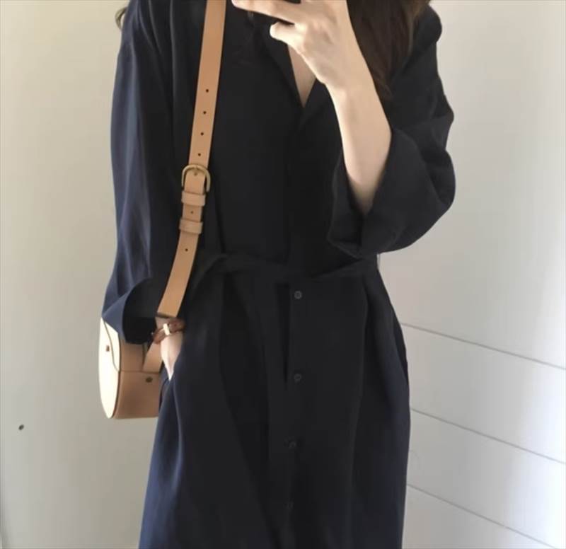 シャツワンピース スカート 羽織 カーディガン アウター 送料無料 長袖 ボリューム袖 レディース かわいい 大人可愛い きれいめ こなれ感 シンプル カジュアル 主役級 存在感 個性的 モダン フェミニン デート お出かけ シャツワンピース ネイビー キャメル フリーサイズ