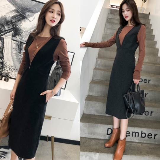 ワンピース スカート ミモレ丈 ロング丈 送料無料 Vネック ノースリーブ スリム サイドスリット ファスナー レディース かわいい 大人可愛い きれいめ 上品 こなれ感 シンプル カジュアル 主役級 存在感 個性的 フェミニン XS S M L XL ワンピース ダークグレー ブラック