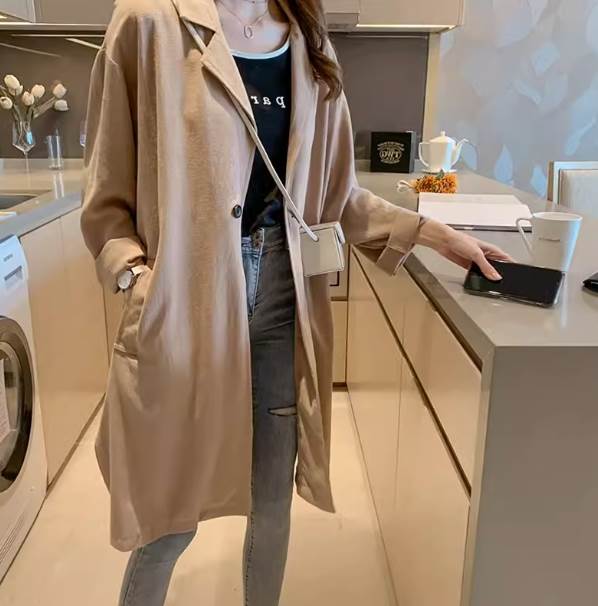 乐天商城 - チェスターコート アウター 上着 羽織 ロング丈 送料無料 前開き 長袖 襟付き ポケット レディース かわいい 大人可愛い きれいめ 上品 こなれ感 シンプル カジュアル 主役級 存在感 個性的 無地 体型カバー ベージュ カーキ ブラック チェスターコート M L XL 2XL 3XL 4XL