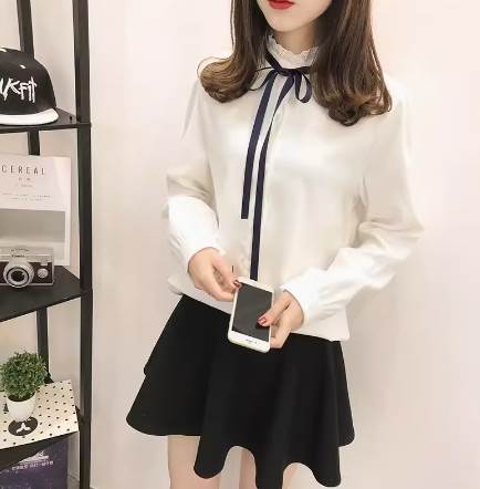 乐天商城 - ブラウス シャツ トップス 送料無料 ボウタイ 長袖 前開き リボン フリルネック レディース かわいい 大人可愛い きれいめ 上品 こなれ感 シンプル カジュアル 主役級 存在感 個性的 お出かけ エレガント ガーリー モード コーデ ブラウス ピンク ホワイト グレー S M L XL