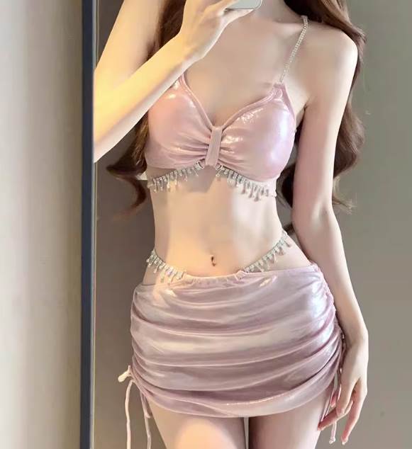 ビキニ 水着 スイムウェア セパレート 送料無料 ラインストーン シャーリング レディース かわいい 大..