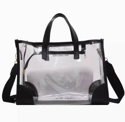 トートバッグ カバン ビニール 手持ち ハンド ショルダー 肩掛け ポーチ 送料無料 スクエア型 レディース かわいい 大人可愛い きれいめ こなれ感 シンプル カジュアル 主役級 存在感 個性的 学生 デート お出かけ トートバッグ クリア フリーサイズ プール アウトドア 海