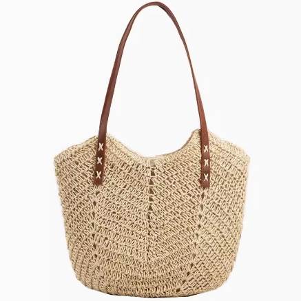 トートバッグ カバン かご 肩掛け バスケット 送料無料 フェイクレザーハンドル レディース かわいい 大人可愛い きれいめ 上品 こなれ感 シンプル カジュアル 主役級 存在感 個性的 ナチュラル エレガント フェミニン デート お出かけ トートバッグ ブラウン フリーサイズ