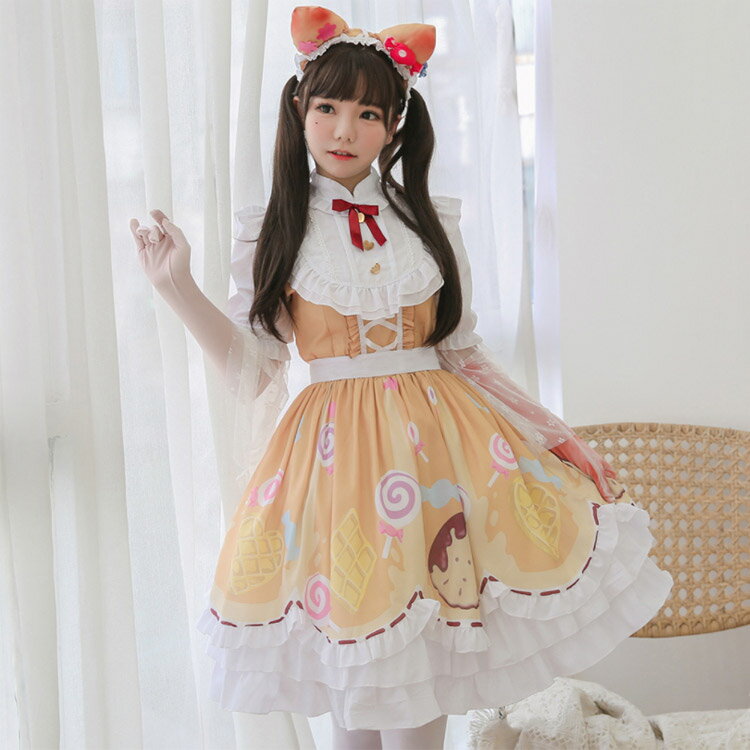 楽天市場】メイド服 可愛い(カラーイエロー)(コスプレ・変装 楽天市場】メイド服 可愛い(カラーイエロー)(コスプレ・変装