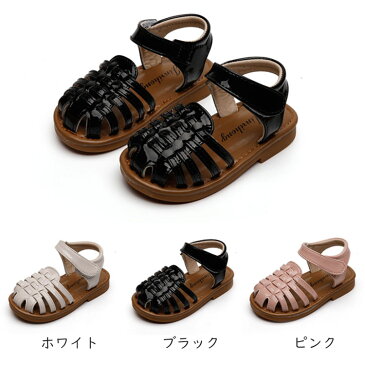 キッズ サンダル 編み込み 女の子 子供 人気 おしゃれ 歩きやすい 小学生 サンダル かわいい 子供靴 レザー ペタンコ 小学生 女子 こども おすすめ 14.5-21cm ホワイト ブラック ピンク アウトドア ジュニア かわいい おしゃれ 送料無料