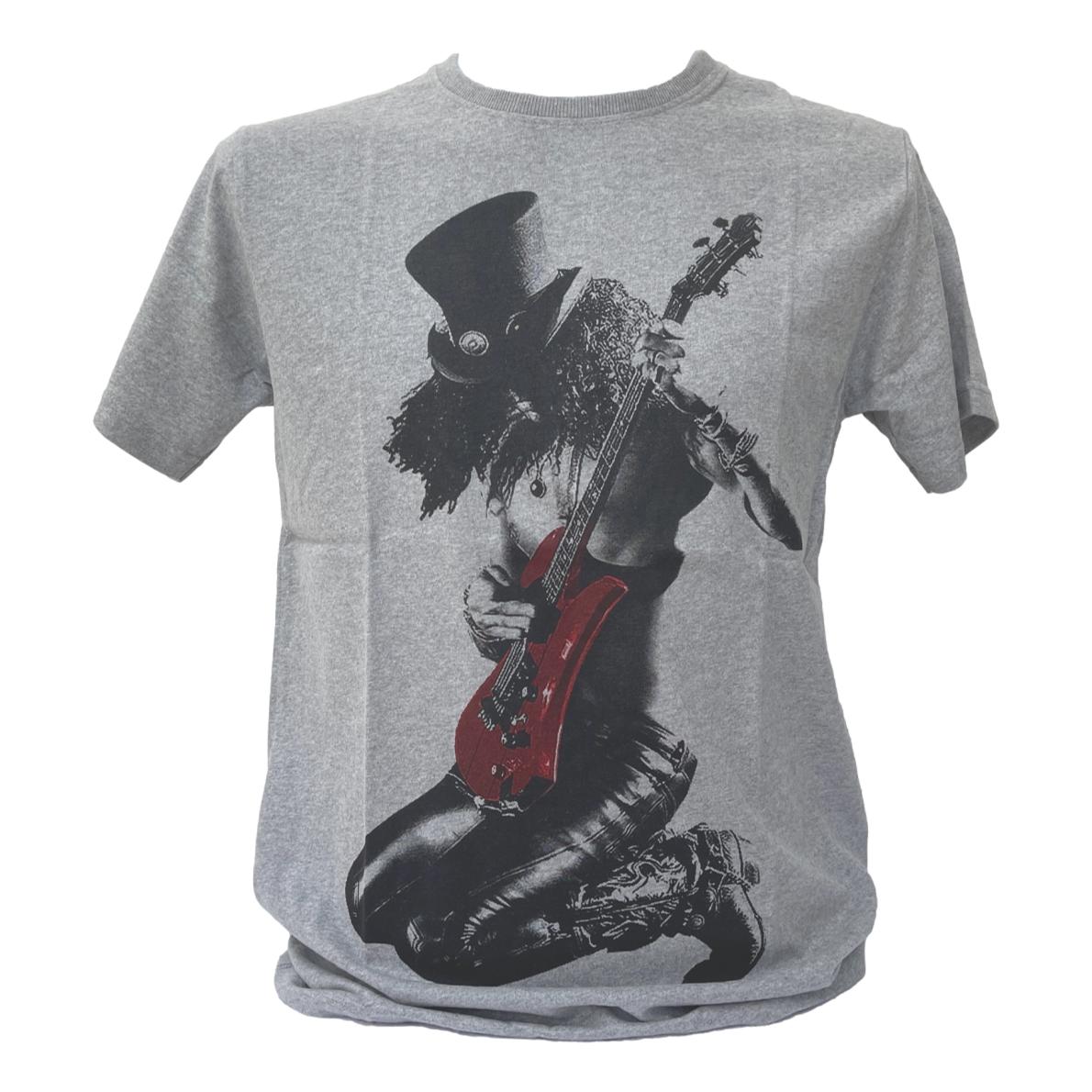 【送料無料】 スラッシュ Slash Saul Hudson プリントTシャツ ムービーTシャツ バンドTシャツ メンズ レディース ユニセックス グレー 灰色 ねずみ色 S/M/L INDEEZ 変わったTシャツ 個性的 ペア ガンズ アンド ローゼズ Guns N 039 Roses GN 039 R ガンズ アンド ローゼズ