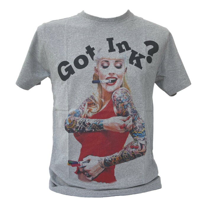 【送料無料】 GOT INK TATOO 刺青 パロディー プリントTシャツ ムービーTシャツ バンドTシャツ メンズ レディース ユニセックス 灰色 グレー gray GRAY S/M/L INDEEZ 変わったTシャツ 個性的 ペア