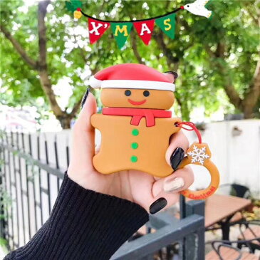 【送料無料】 Airpods カバー ケース クリスマス 2020 サンタクロース 冬 仕様【シリコン製インイヤーフック付き】 シリコン アクセサリー ストラップ カラビナ 落下防止 アップル イヤホン エアポッド シリコンカバー かわいい 軽い トナカイ クリスマスツリー クッキー