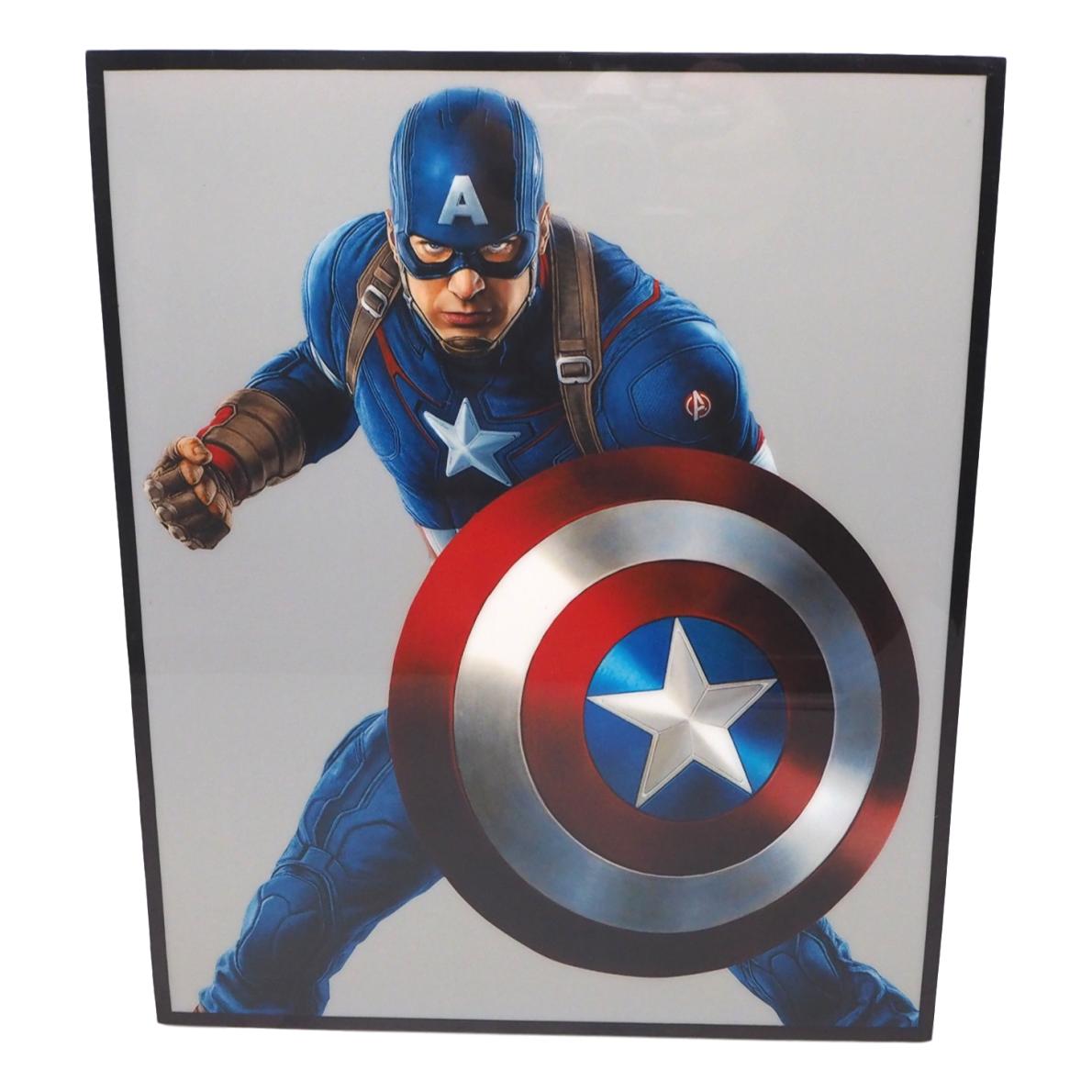 【送料無料】 キャプテン アメリカ (2) Captain America アートパネル 壁掛け 据え置き 壁掛けフック付き アーティスト POPパネル インテリア アートフレーム ポスター cool クール 面白い かっこいい アート 雑貨 カフェ リビング 額付き 額縁 オシャレ マーベル Marvel
