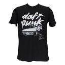 送料無料 ダフト パンク Daft Punk ブラック 黒 プリントTシャツ バンドTシャツ レディース メンズ ハウス ディスコ エレクトロデュオ ダフトパンク ダフト パンク
