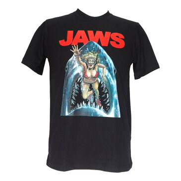 送料無料 ジョーズ Jaws スティーヴン・スピルバーグ プリント Tシャツ ムービーTシャツ 映画 Tシャツ ムービー 懐かしい